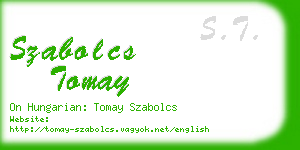 szabolcs tomay business card